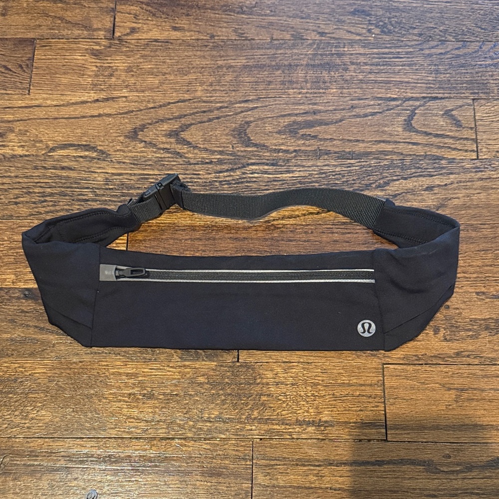 lululemon athletica Black Belt Bag with Silver Accents